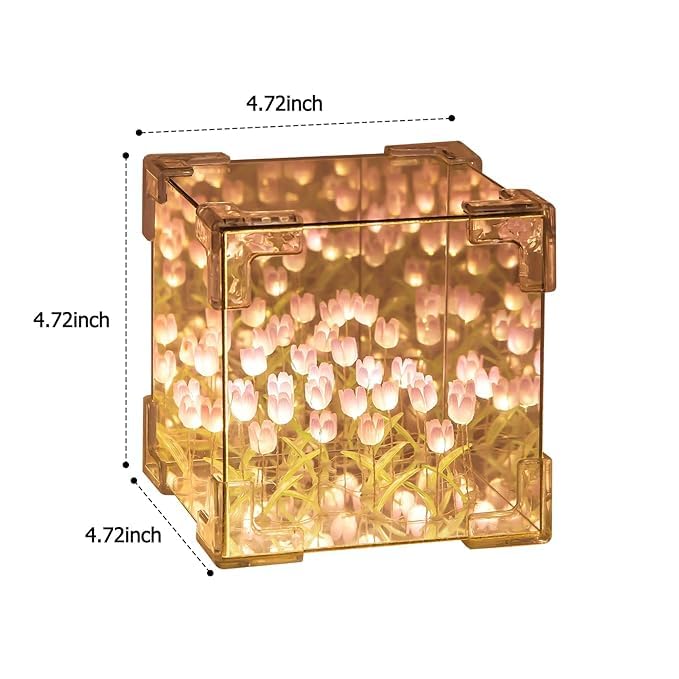 Lámpara Cubo de Tulipanes Infinitos